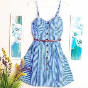 Blue and White Stripped Summer Dress, size Large